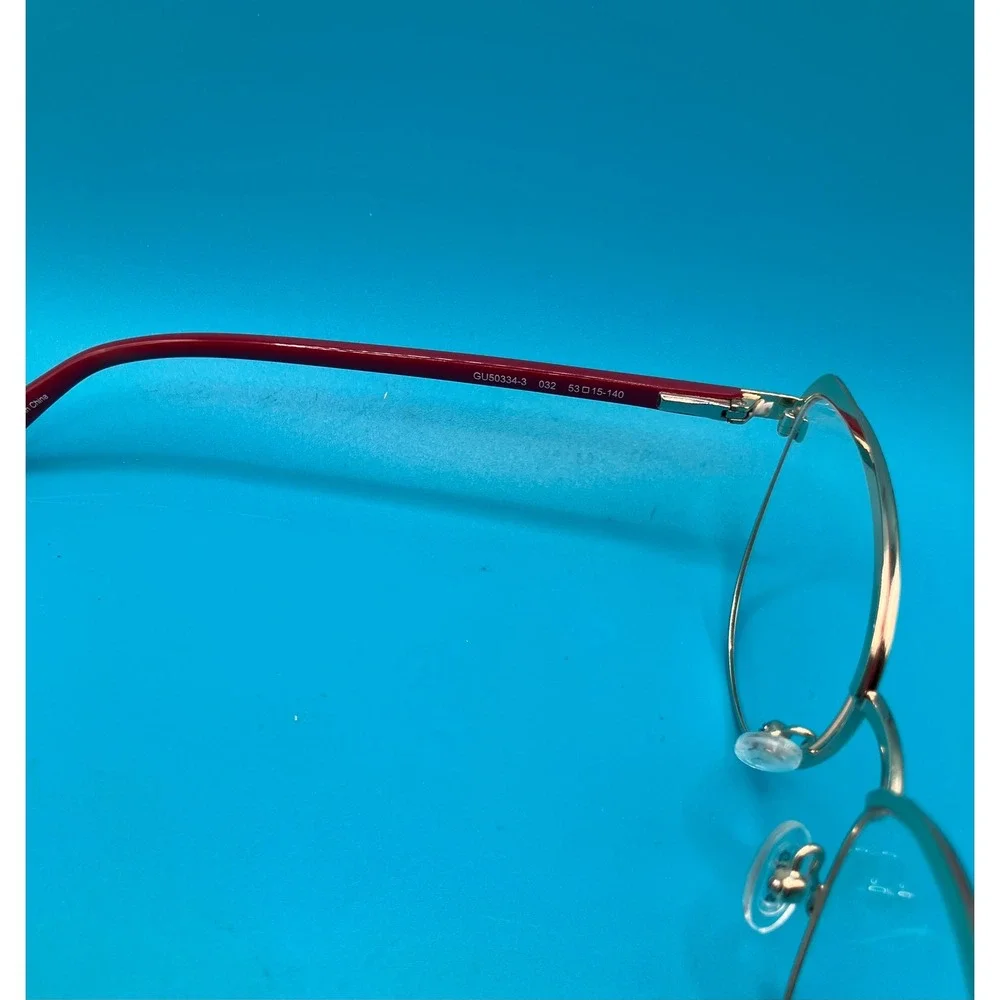 Guess Eyeglass Frames Women 53mm Burgandy Gold Cat Eye GU50334 *Frames Only*